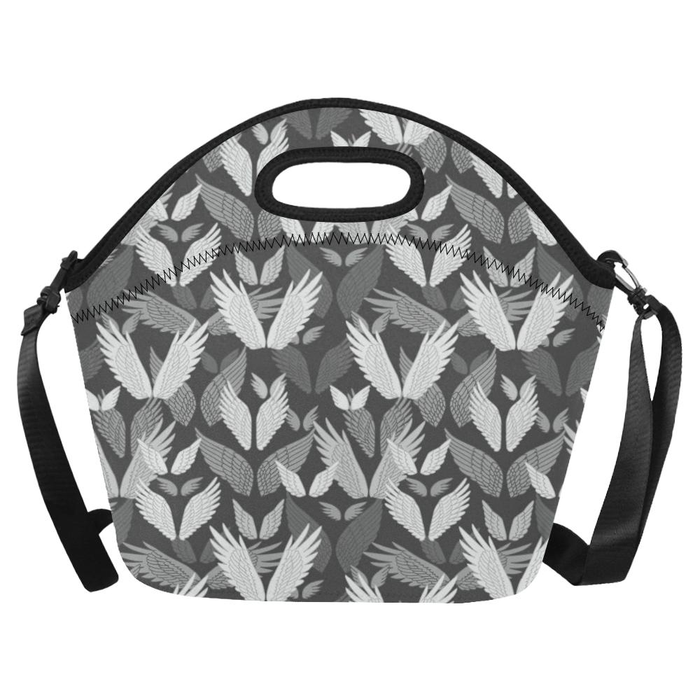 Angel Wings Pattern Design Themed Print Neoprene Lunch Bag (Model 1669)(Large)-JTAMIGO.COM