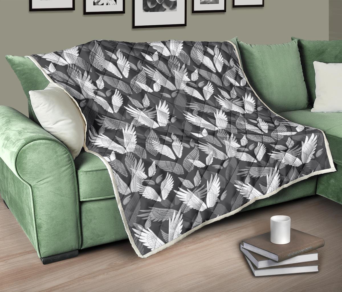 Angel Wings Pattern Design Themed Print Premium Quilt-JTAMIGO.COM
