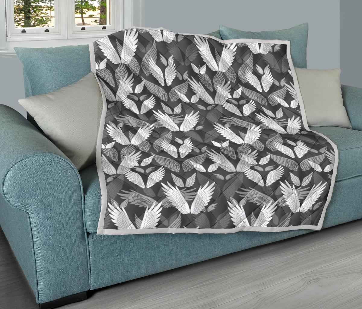Angel Wings Pattern Design Themed Print Premium Quilt-JTAMIGO.COM