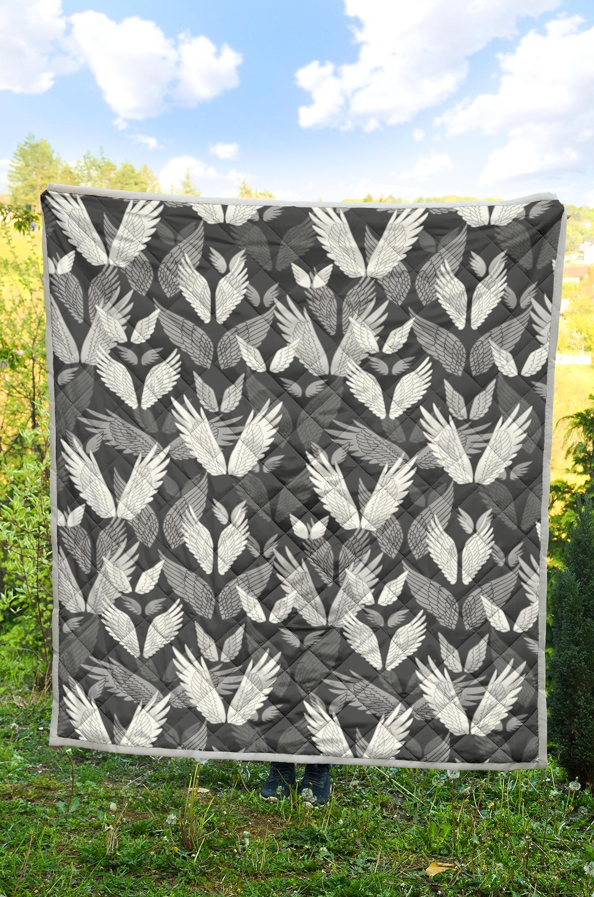 Angel Wings Pattern Design Themed Print Premium Quilt-JTAMIGO.COM