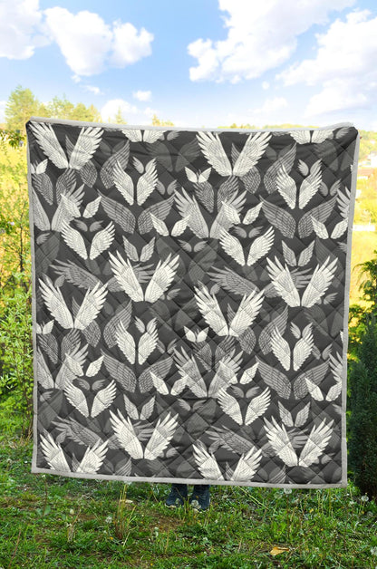 Angel Wings Pattern Design Themed Print Premium Quilt-JTAMIGO.COM