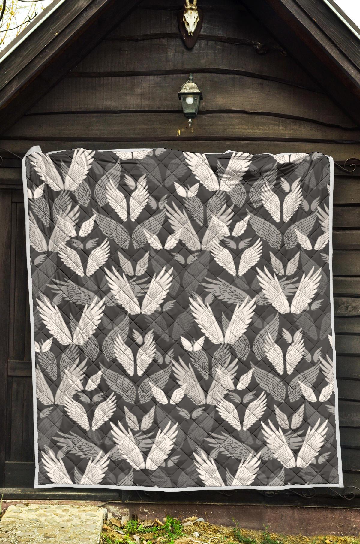Angel Wings Pattern Design Themed Print Premium Quilt-JTAMIGO.COM