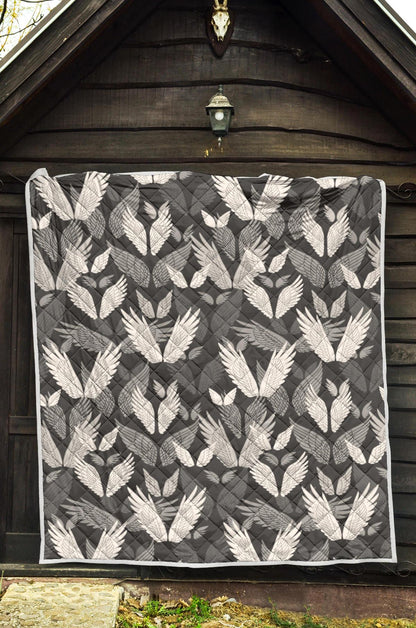 Angel Wings Pattern Design Themed Print Premium Quilt-JTAMIGO.COM