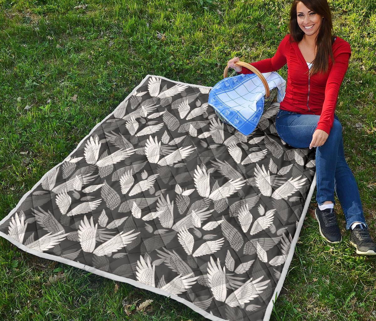 Angel Wings Pattern Design Themed Print Premium Quilt-JTAMIGO.COM