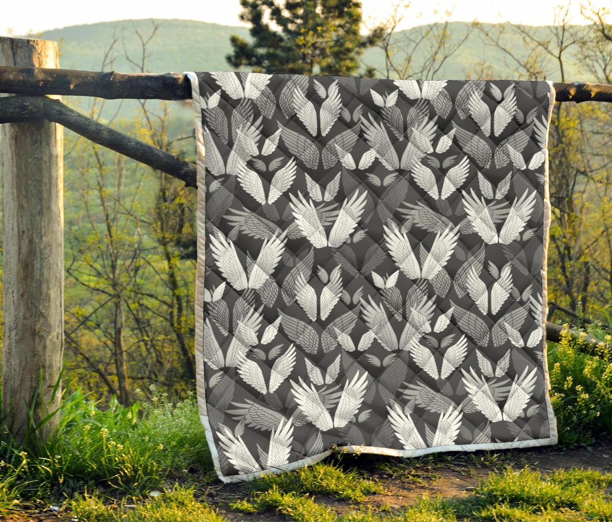 Angel Wings Pattern Design Themed Print Premium Quilt-JTAMIGO.COM
