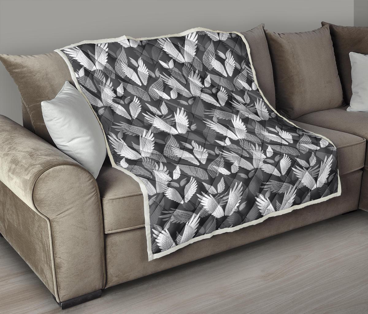 Angel Wings Pattern Design Themed Print Premium Quilt-JTAMIGO.COM