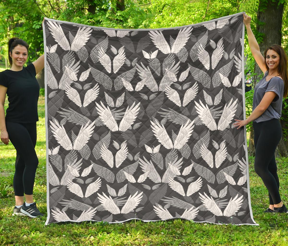 Angel Wings Pattern Design Themed Print Premium Quilt-JTAMIGO.COM