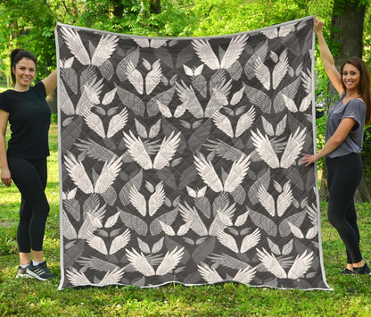 Angel Wings Pattern Design Themed Print Premium Quilt-JTAMIGO.COM
