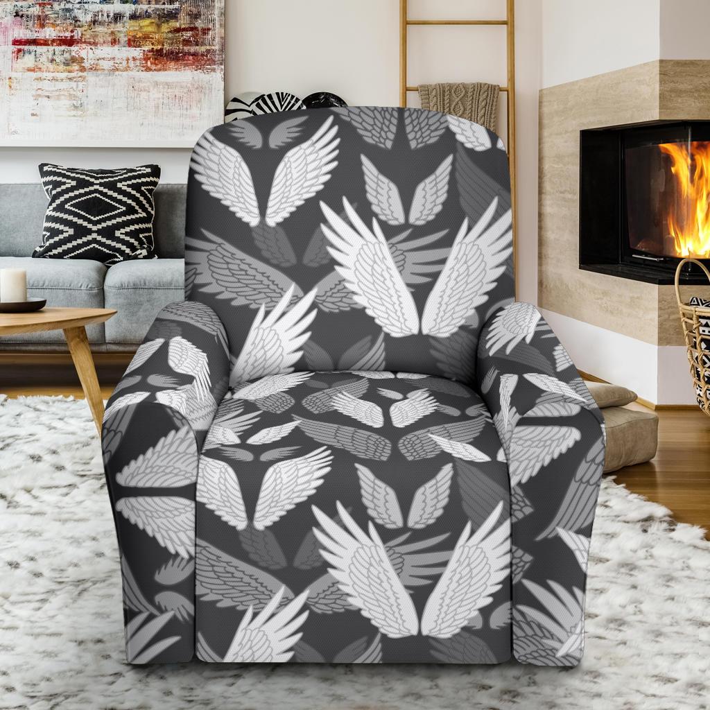 Angel Wings Pattern Design Themed Print Single Sofa Slipcover -JTAMIGO.COM