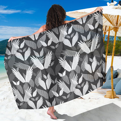 Angel Wings Pattern Design Themed Print Sarong Pareo Wrap