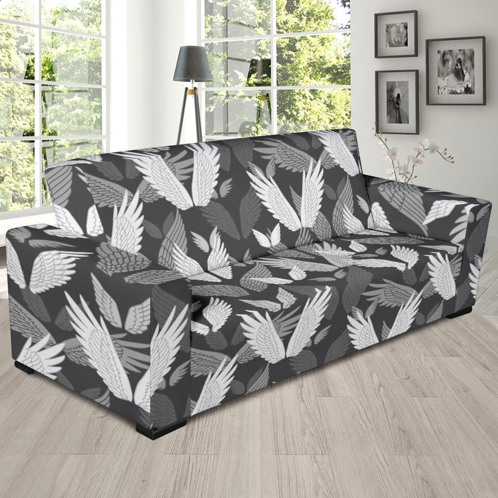Angel Wings Pattern Design Themed Print Sofa Slipcover-JTAMIGO.COM