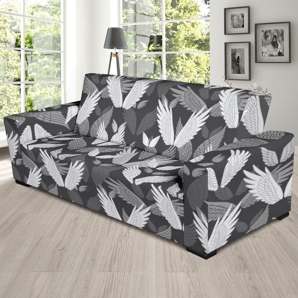 Angel Wings Pattern Design Themed Print Sofa Slipcover-JTAMIGO.COM
