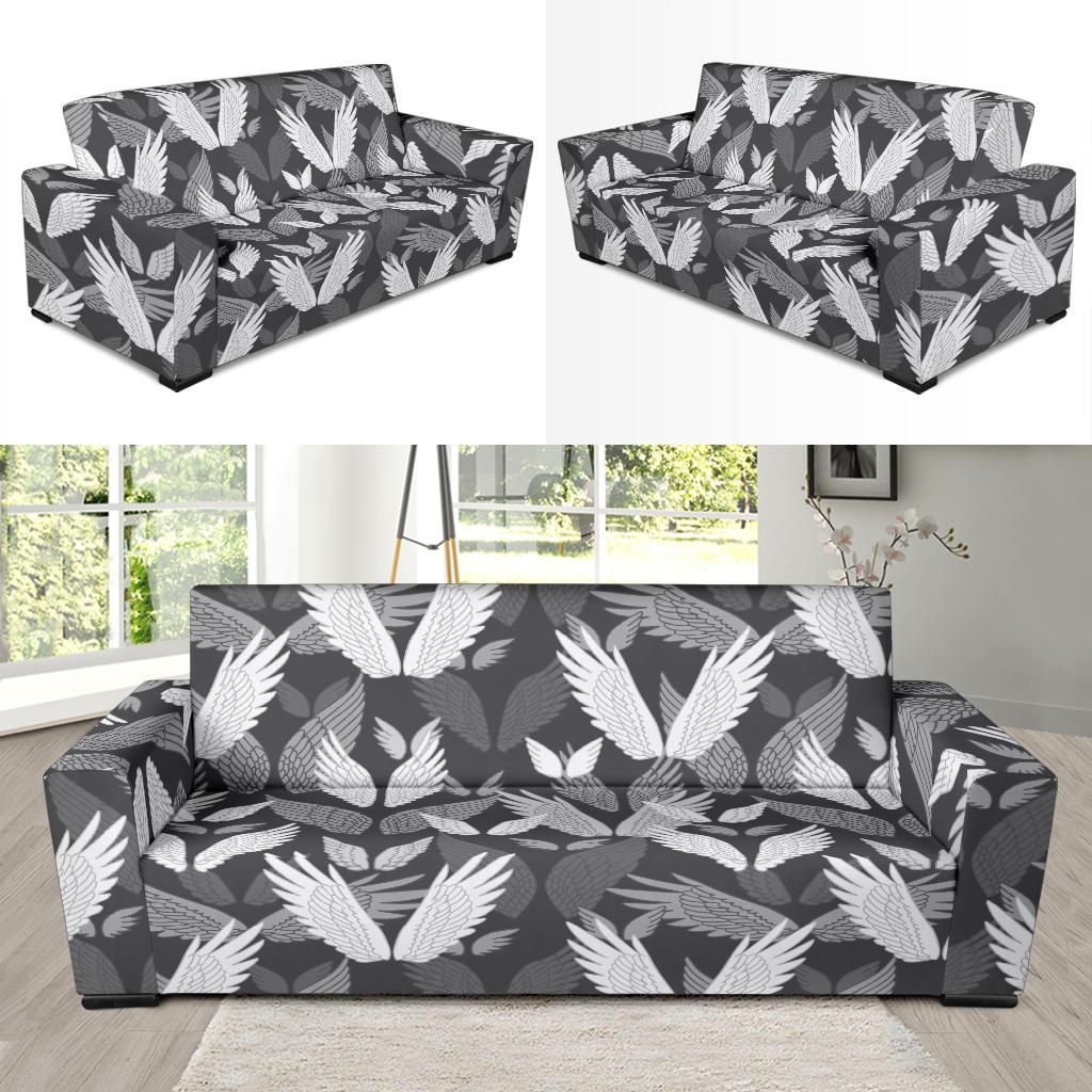 Angel Wings Pattern Design Themed Print Sofa Slipcover-JTAMIGO.COM