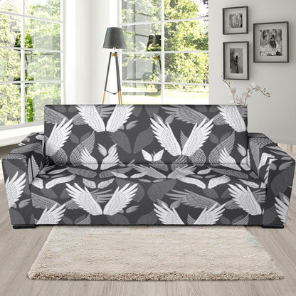 Angel Wings Pattern Design Themed Print Sofa Slipcover-JTAMIGO.COM