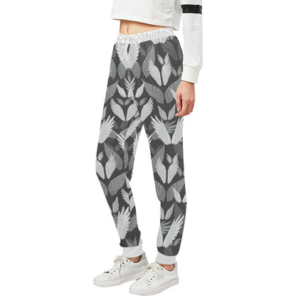 Angel Wings Pattern Design Themed Print Unisex Casual Sweatpants (Model L11)-JTAMIGO.COM