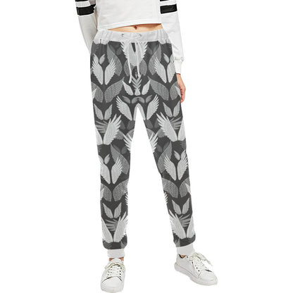 Angel Wings Pattern Design Themed Print Unisex Casual Sweatpants (Model L11)-JTAMIGO.COM