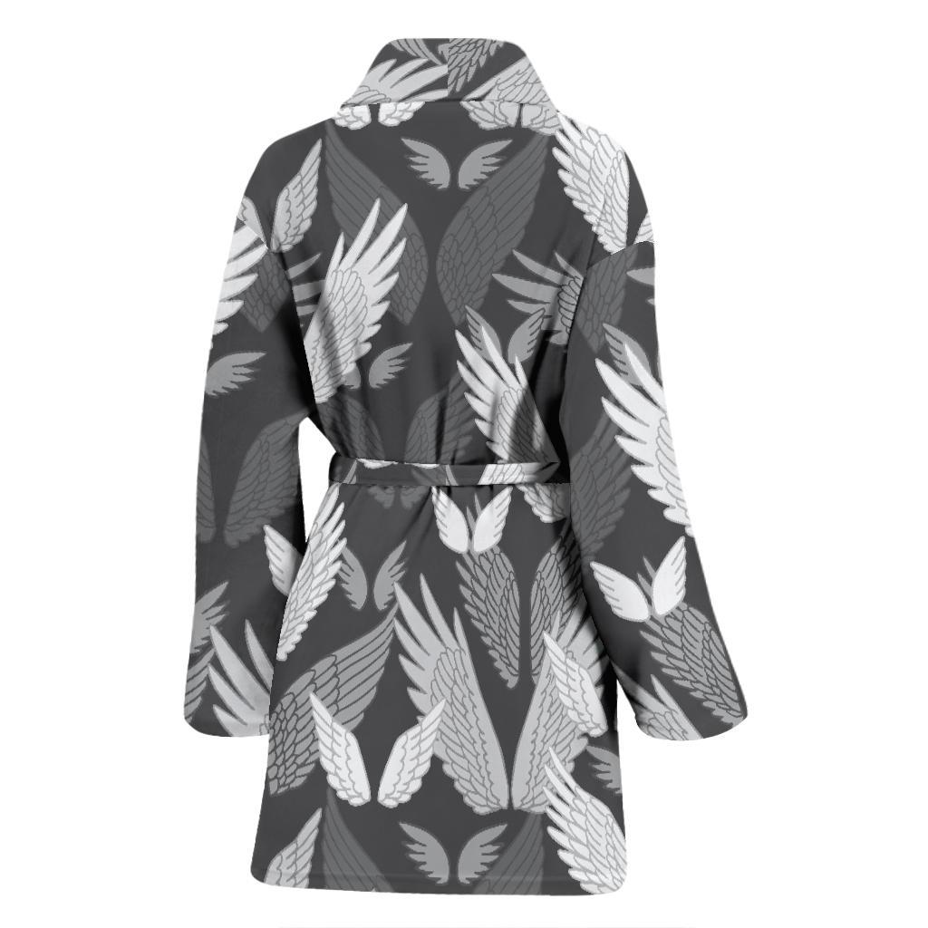 Angel Wings Pattern Design Themed Print Women Bath Robe-JTAMIGO.COM