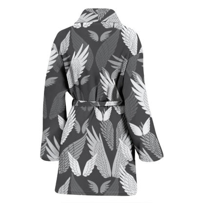 Angel Wings Pattern Design Themed Print Women Bath Robe-JTAMIGO.COM