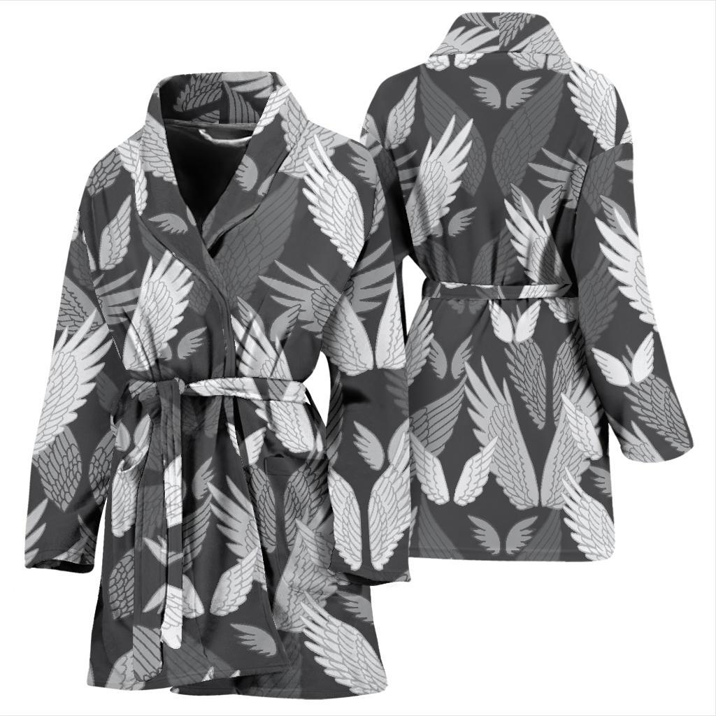 Angel Wings Pattern Design Themed Print Women Bath Robe-JTAMIGO.COM