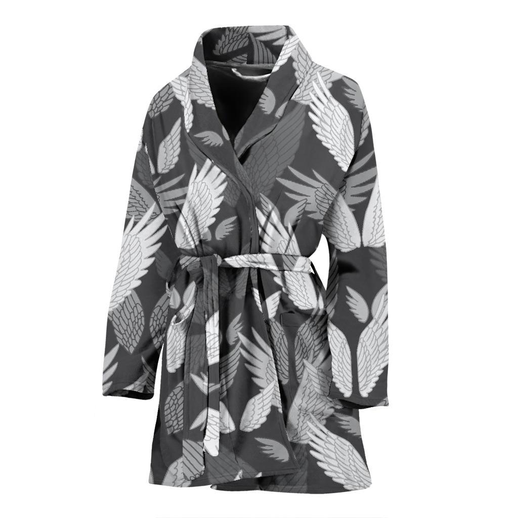 Angel Wings Pattern Design Themed Print Women Bath Robe-JTAMIGO.COM