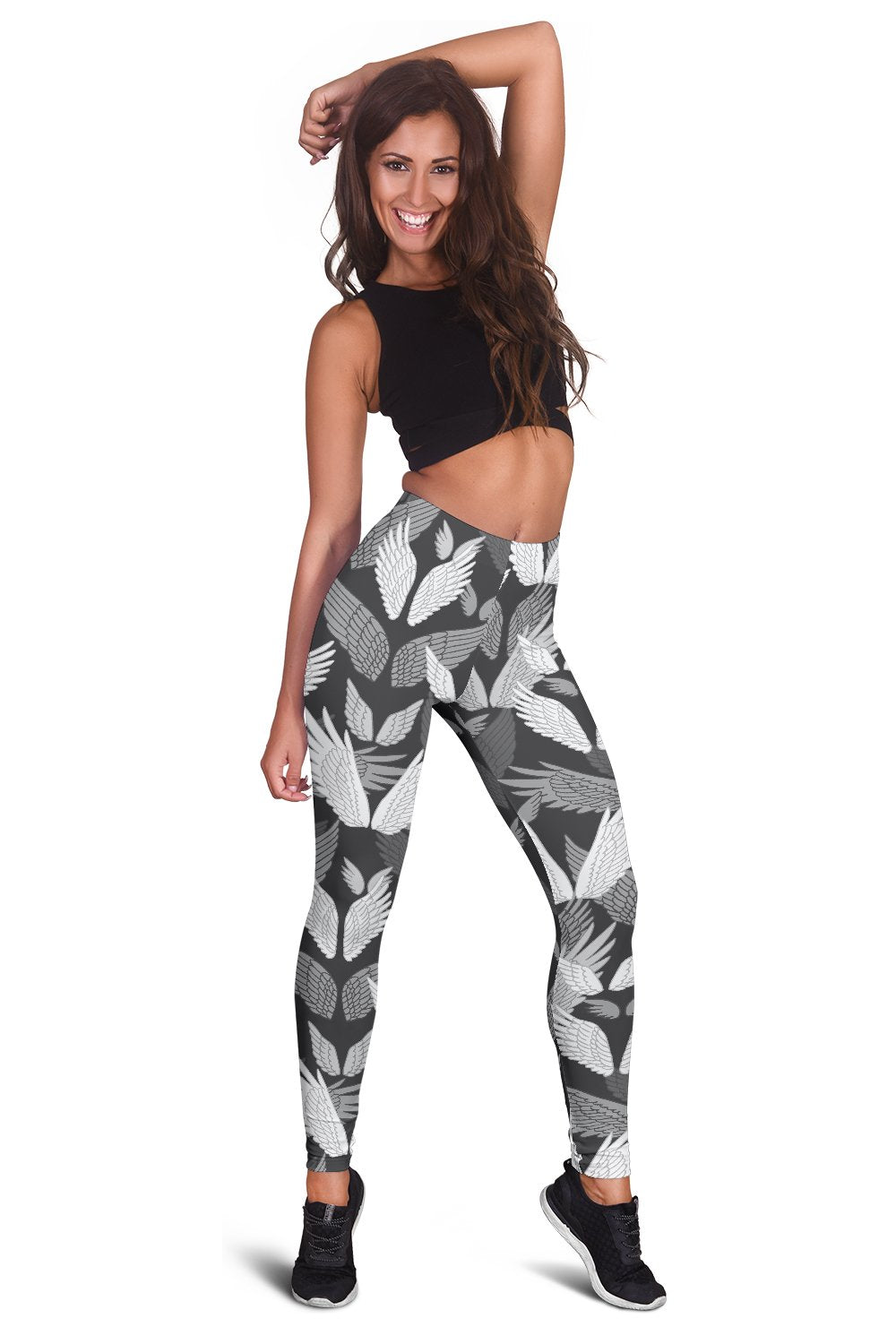 Angel Wings Pattern Design Themed Print Women Leggings