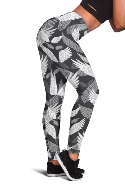 Angel Wings Pattern Design Themed Print Women Leggings