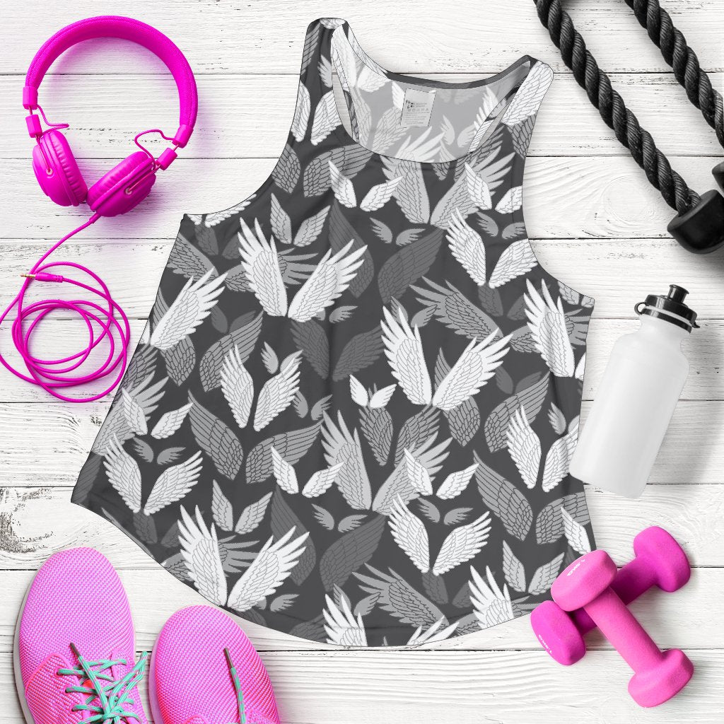 Angel Wings Pattern Design Themed Print Women Racerback Tank Top