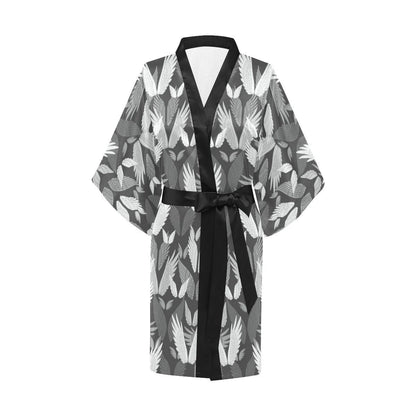 Angel Wings Pattern Design Themed Print Women Short Kimono Robe