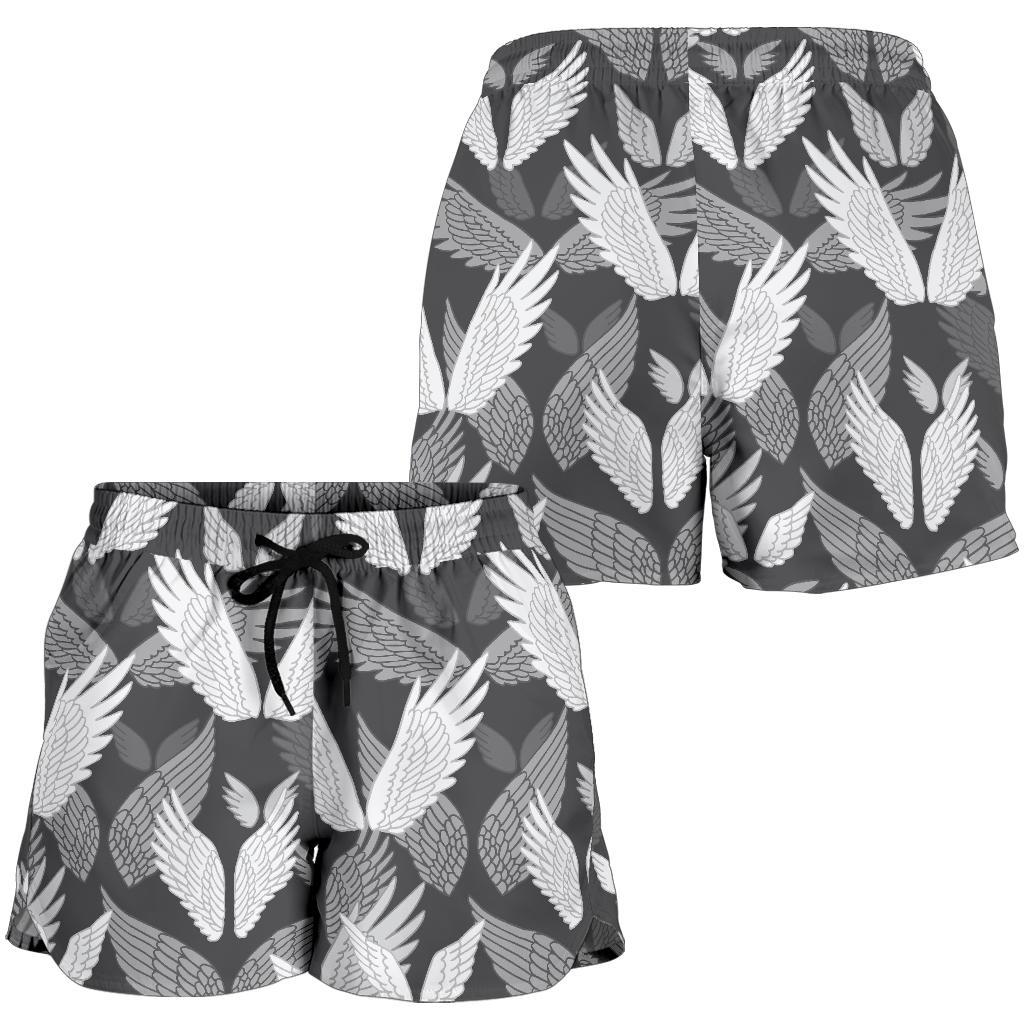 Angel Wings Pattern Design Themed Print Women Shorts-JTAMIGO.COM