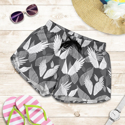 Angel Wings Pattern Design Themed Print Women Shorts-JTAMIGO.COM