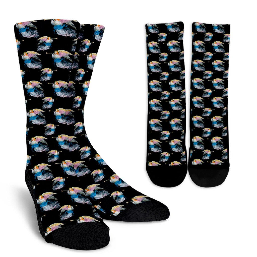 Angel with Wings Beautiful Design Print Crew Socks