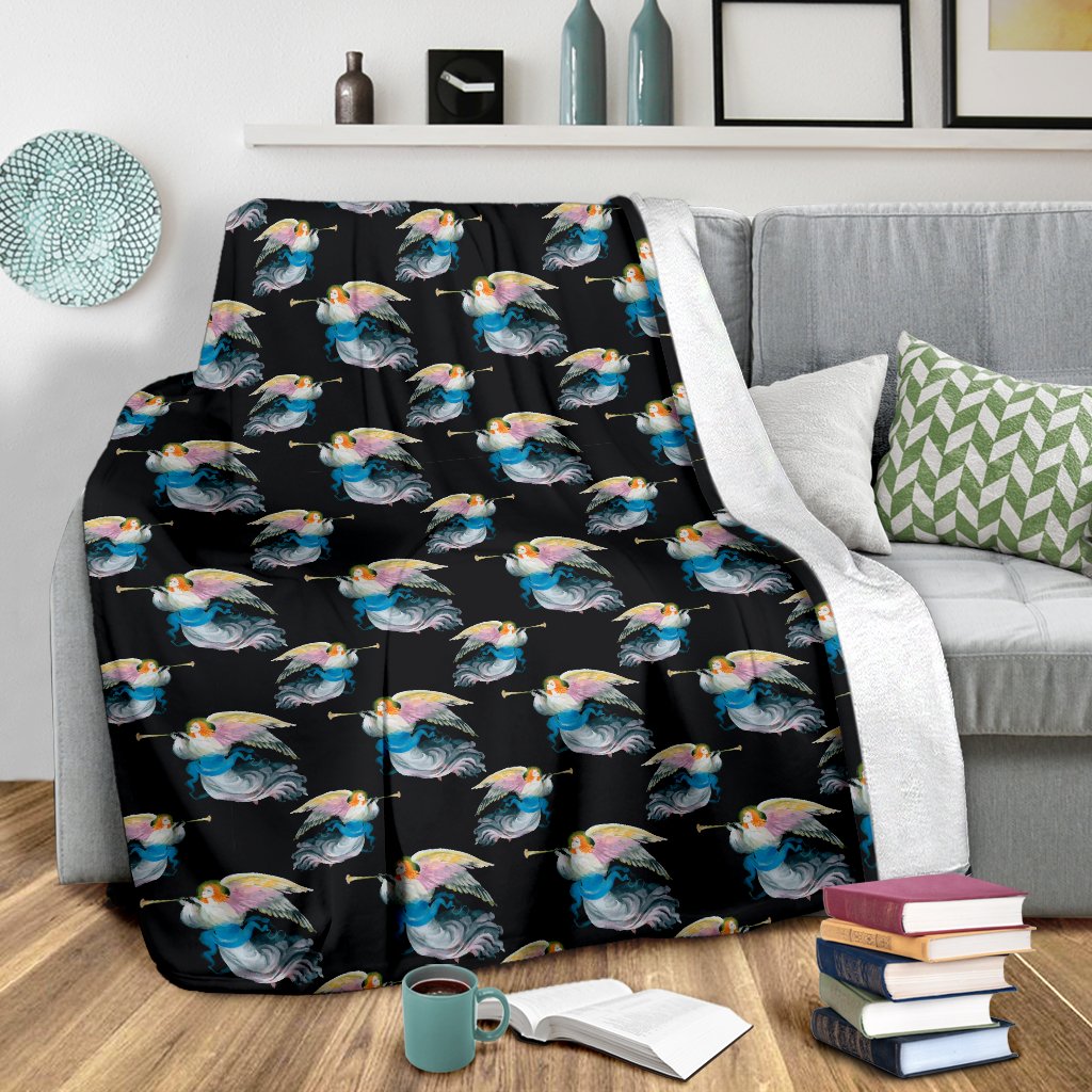 Angel With Wings Beautiful Design Print Fleece Blanket