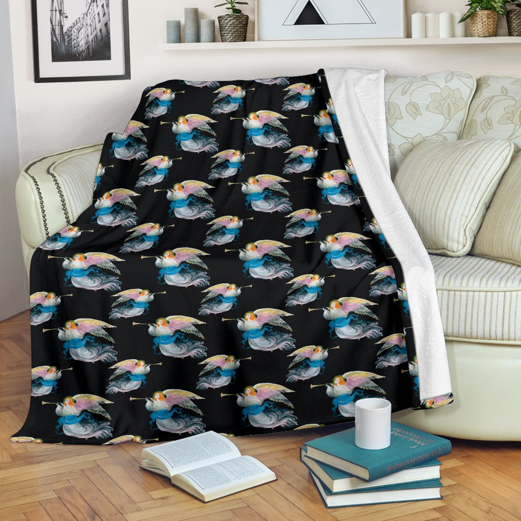 Angel With Wings Beautiful Design Print Fleece Blanket