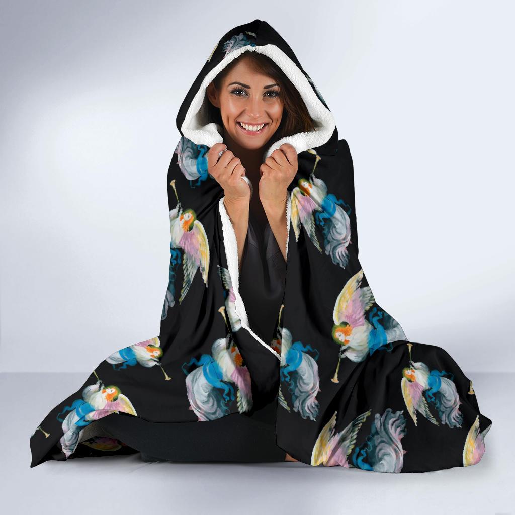 Angel with Wings Beautiful Design Print Hooded Blanket-JTAMIGO.COM