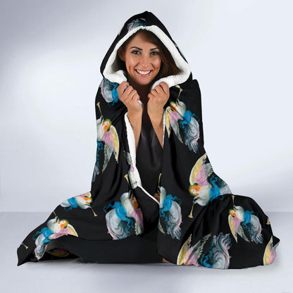 Angel with Wings Beautiful Design Print Hooded Blanket-JTAMIGO.COM