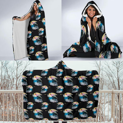 Angel with Wings Beautiful Design Print Hooded Blanket-JTAMIGO.COM