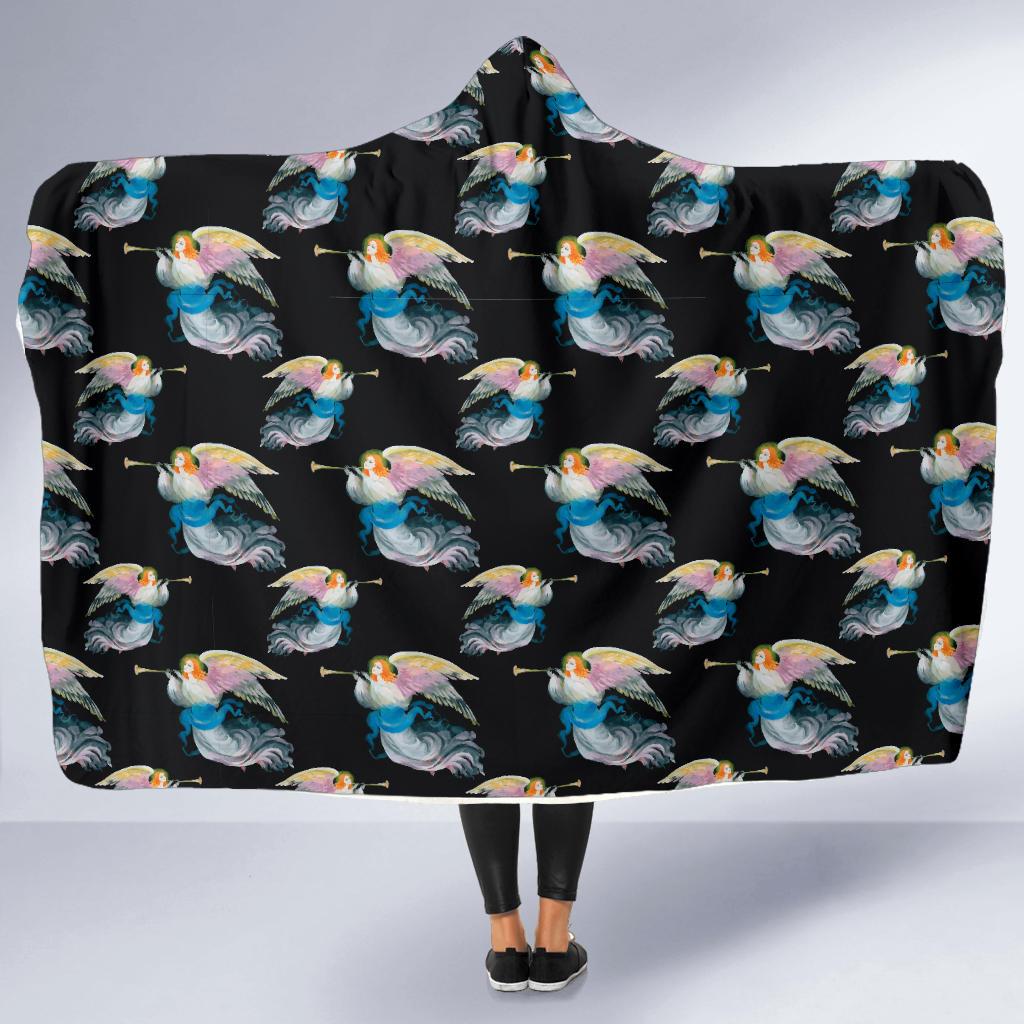 Angel with Wings Beautiful Design Print Hooded Blanket-JTAMIGO.COM