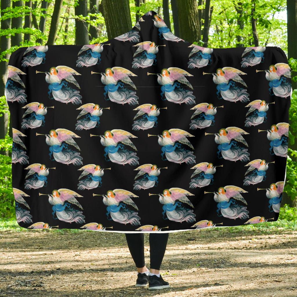 Angel with Wings Beautiful Design Print Hooded Blanket-JTAMIGO.COM