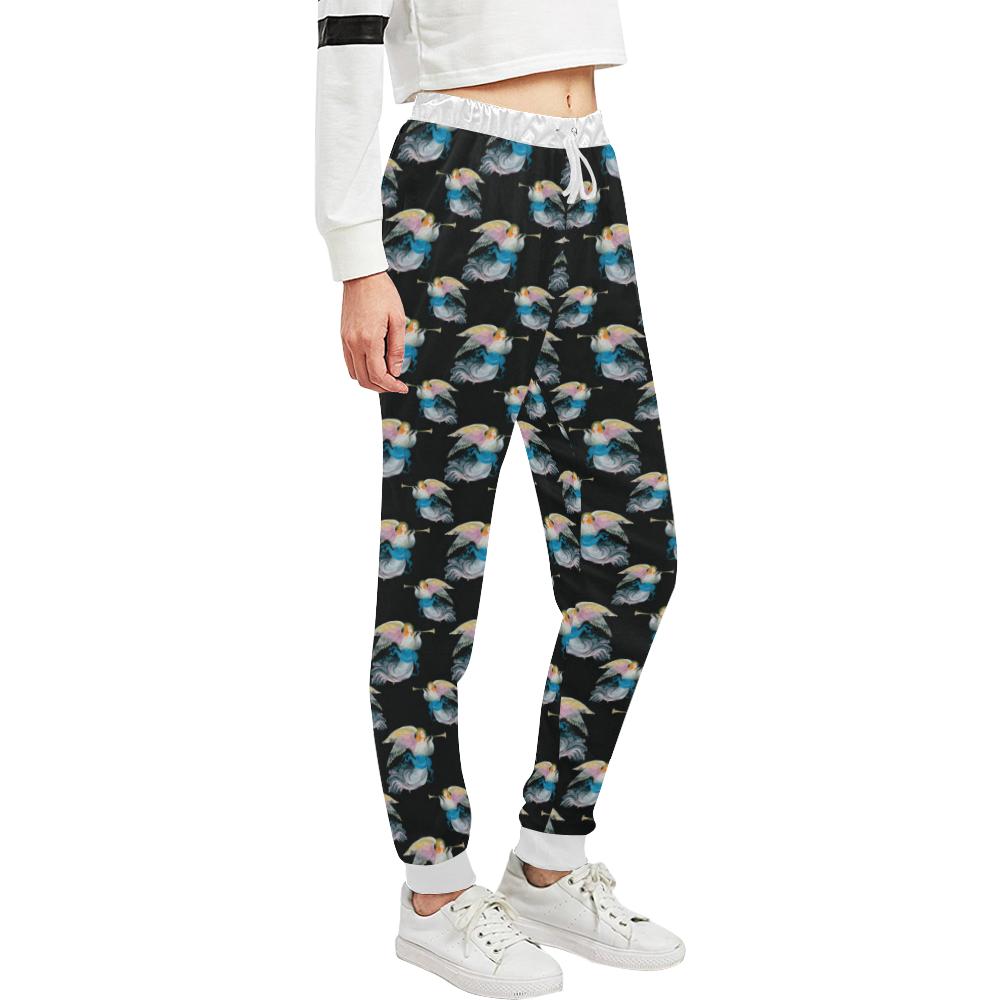Angel with Wings Beautiful Design Print Unisex Casual Sweatpants (Model L11)-JTAMIGO.COM