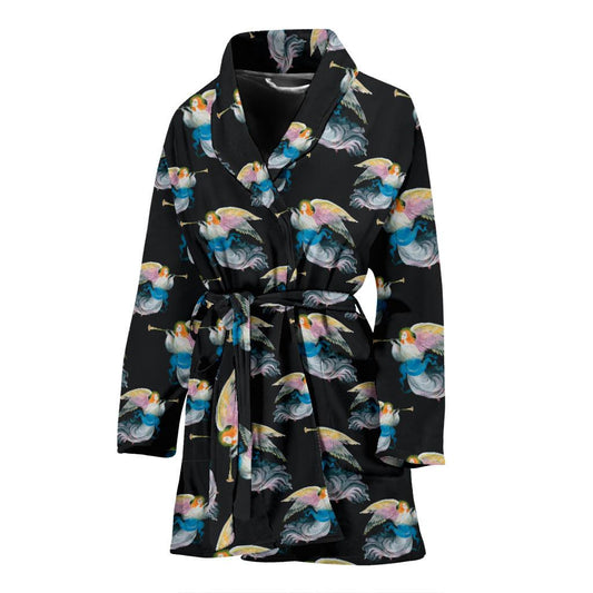 Angel with Wings Beautiful Design Print Women Bath Robe-JTAMIGO.COM