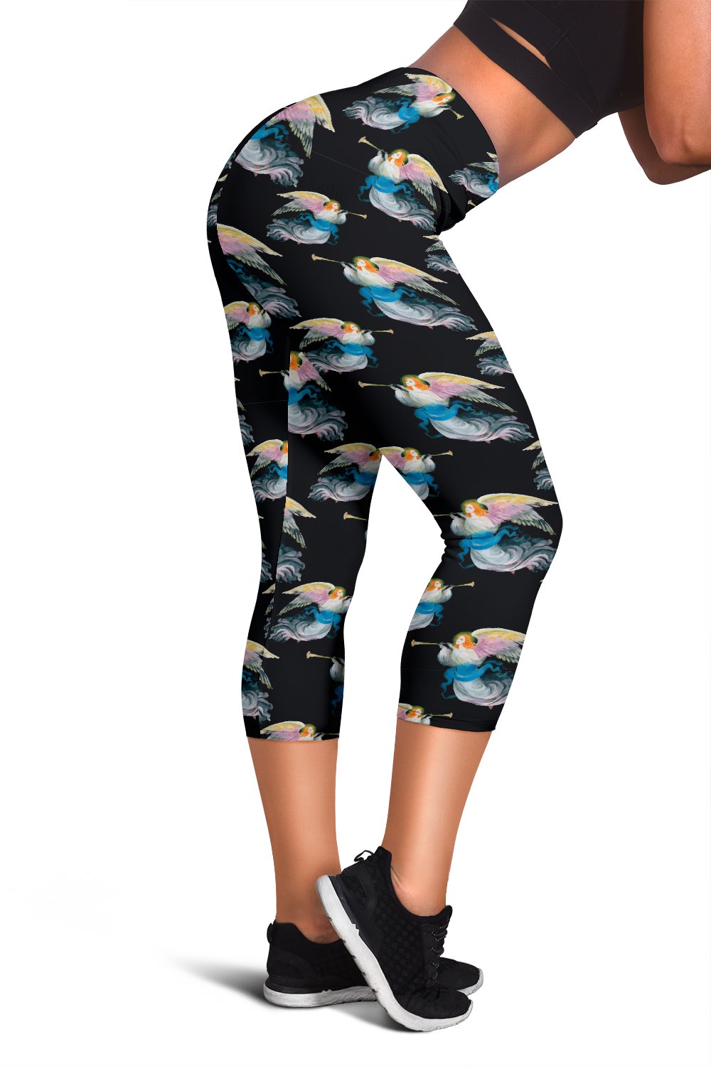 Angel with Wings Beautiful Design Print Women Capris