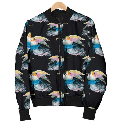 Angel with Wings Beautiful Design Print Women Casual Bomber Jacket
