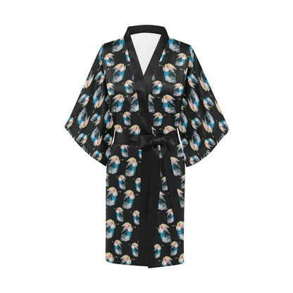 Angel with Wings Beautiful Design Print Women Short Kimono Robe