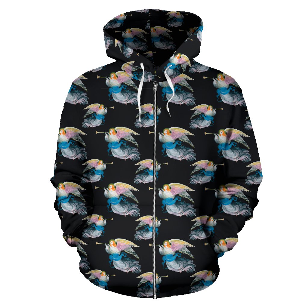 Angel with Wings Beautiful Design Print Zip Up Hoodie
