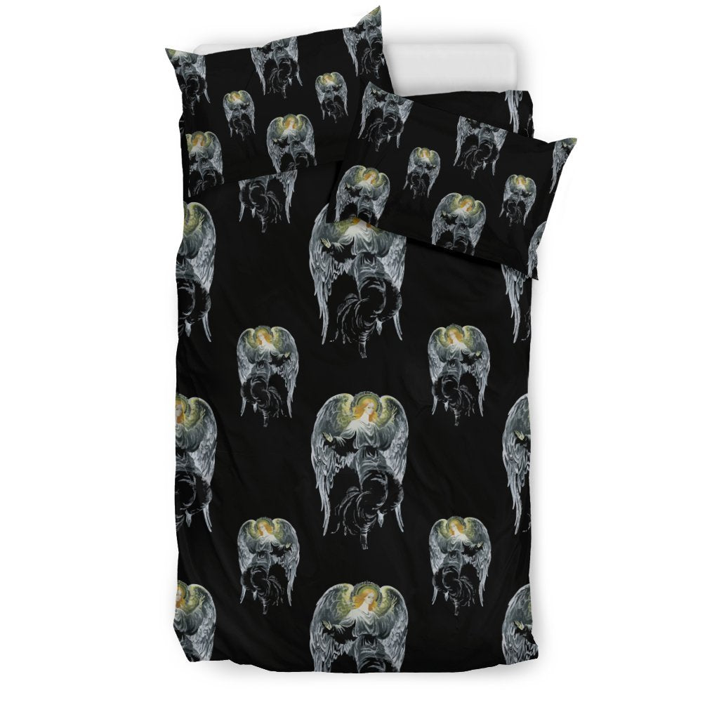 Angel With Wings Cute Design Print Duvet Cover Bedding Set