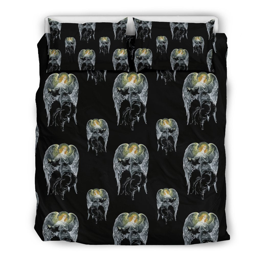Angel With Wings Cute Design Print Duvet Cover Bedding Set