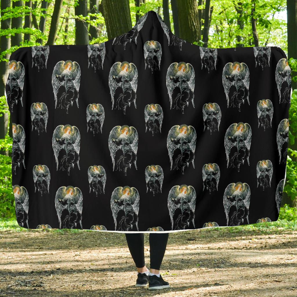 Angel with Wings Cute Design Print Hooded Blanket-JTAMIGO.COM