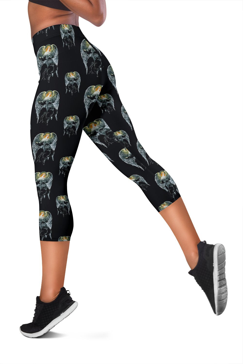 Angel with Wings Cute Design Print Women Capris