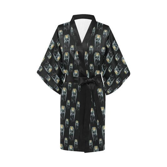 Angel with Wings Cute Design Print Women Short Kimono Robe