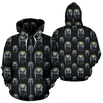 Angel with Wings Cute Design Print Zip Up Hoodie